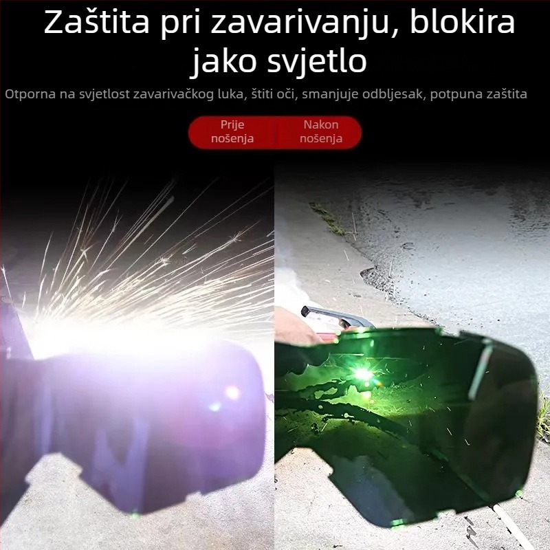 Zavarivačka maska s protivmaglom, HD, s odvojivim zaštitnim naočalama za cijelo lice