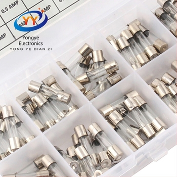 YONGYE staklena osigurač, 0,2A–20A, miješani kutija, 100 kom