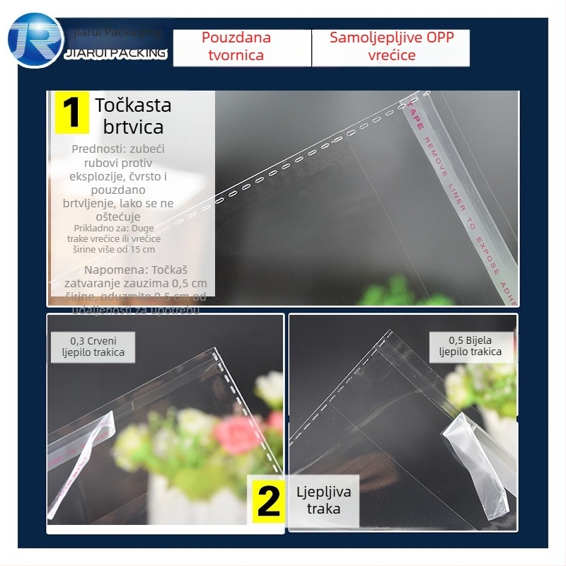 OPP prozirna vrećica za pakiranje, samoljepljiva, 100% čisti plast, otisak logotipa, unutarnje pakiranje, zaštita od prašine i vlage