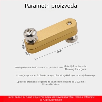 Čelični pravilo s podesivim zaustavljačem i locatorom za označavanje za stolarstvo – model 5090