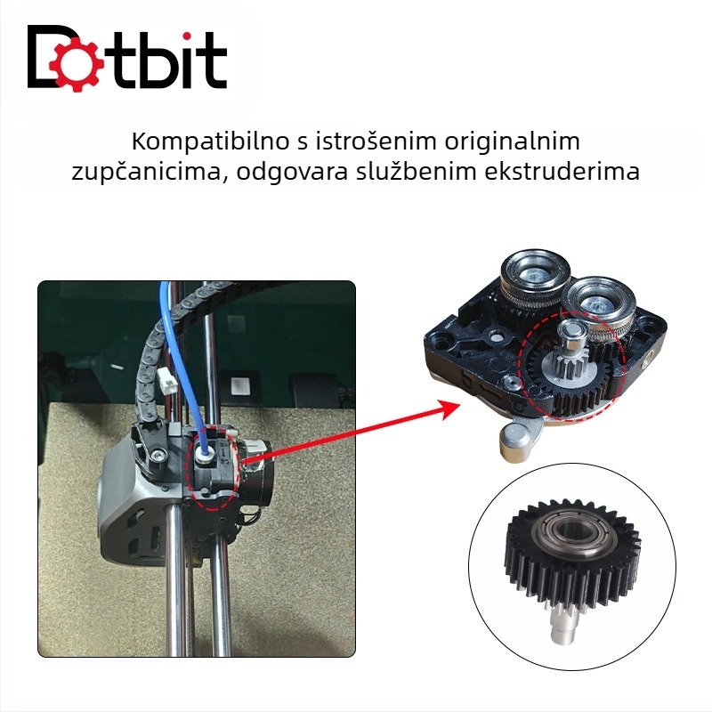 Zupčano pogonsko kolo ekstrudera za 3D pisače, K1 serija, kompatibilno s K1/K1C/K1Max