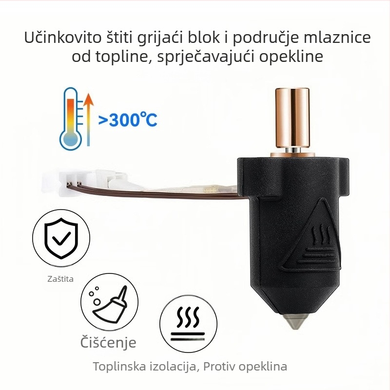 Silikonska izolacijska navlaka za blok grijanja Creality 3D pisača K1/K1 Max, otporna na visoke temperature i osigurava ravnomjerno zagrijavanje.