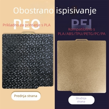 3D nadogradnja dvostrano opružne čelične ploče s glatkim PEO i teksturiranim PEI, 257x257 mm, za BAMBU LAB X1