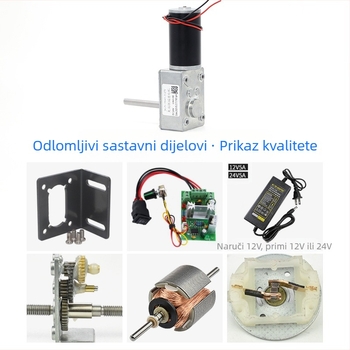 DC motor s reduktorom s D-osi, model 5840-31ZY-D, 21W, 12/24V, dimenzije 58×40 mm, učinkovitost 90%