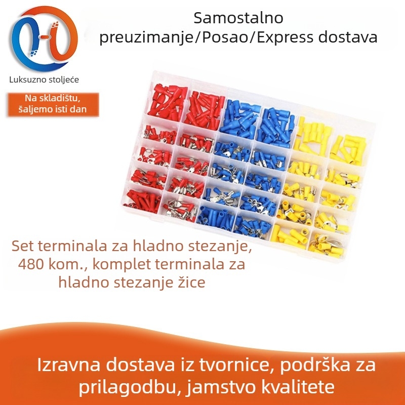 Krimp terminАлni set, u kutiji, 480 komada, hladni lisni terminali, Luxury Century