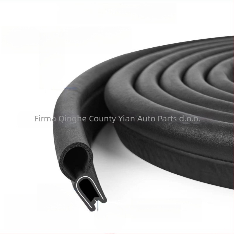 Automobilska gumena brtva, U-oblik profila, otporna na prašinu, vodootporna i zvučno izolirana, za distribucijske ormariće; otpornost na starenje, UV otpornost, otpornost na ozon, otpornost na kiseline i baze