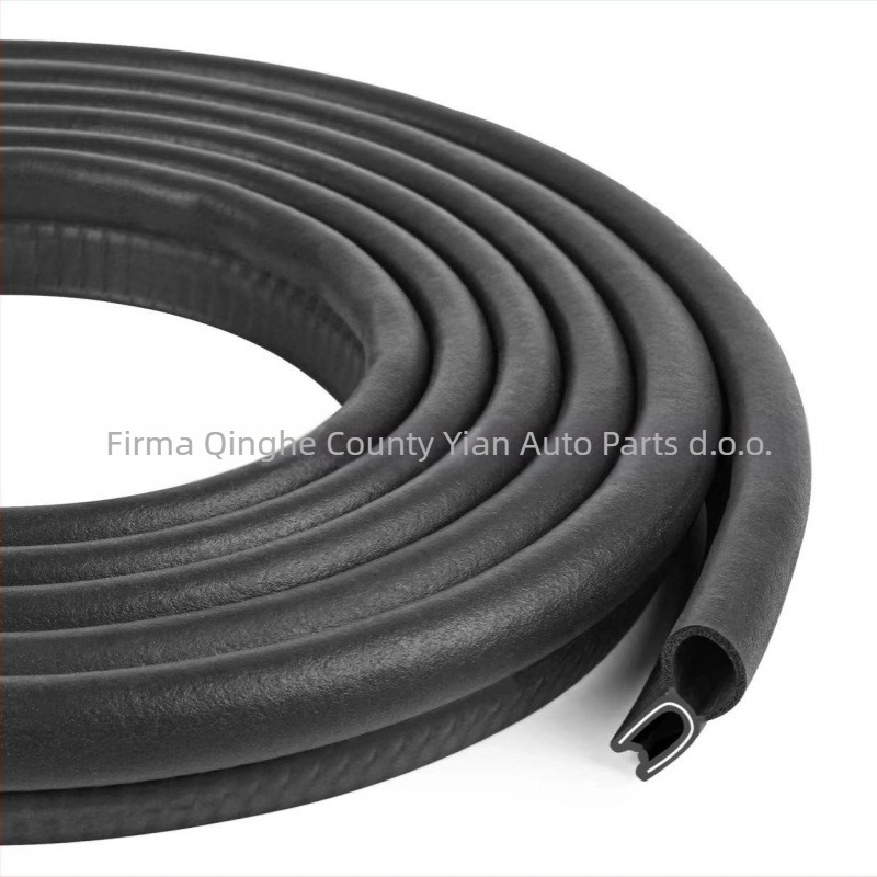 Automobilska gumena brtva, U-oblik profila, otporna na prašinu, vodootporna i zvučno izolirana, za distribucijske ormariće; otpornost na starenje, UV otpornost, otpornost na ozon, otpornost na kiseline i baze