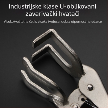 Zavarivačke kliješta u obliku U, čeljusti od 45# čelika, težina 0.8 kg, serija zavarivačkih klešta, maksimalno otvaranje 85 mm