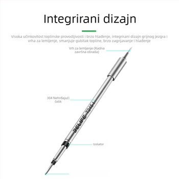 RELIFE RL-T245 serija vrhova za lemilicu s integriranim držalom: oštri vrh, zavojiti vrh, K-vrh i SK-vrh, kompatibilno s RL-T245-I/IS/K/SK