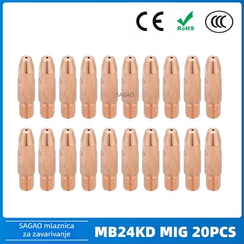 Duža za gasno zaštićeno zavarivanje MB24KD, bakrena, MIG/MAG, SAGAO – 200 komada u kutiji