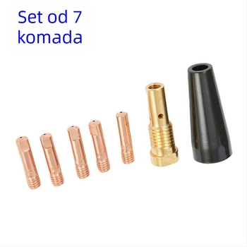MIG zavarivač pištolj – zaštitni kućište i spojni štap K3493-1, 7-dijelni komplet, bakar, kompatibilan MB15AK/14AK-FC90, 150–250 A