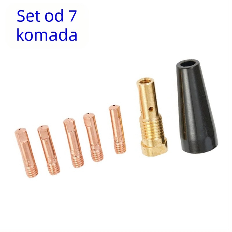MIG zavarivač pištolj – zaštitni kućište i spojni štap K3493-1, 7-dijelni komplet, bakar, kompatibilan MB15AK/14AK-FC90, 150–250 A
