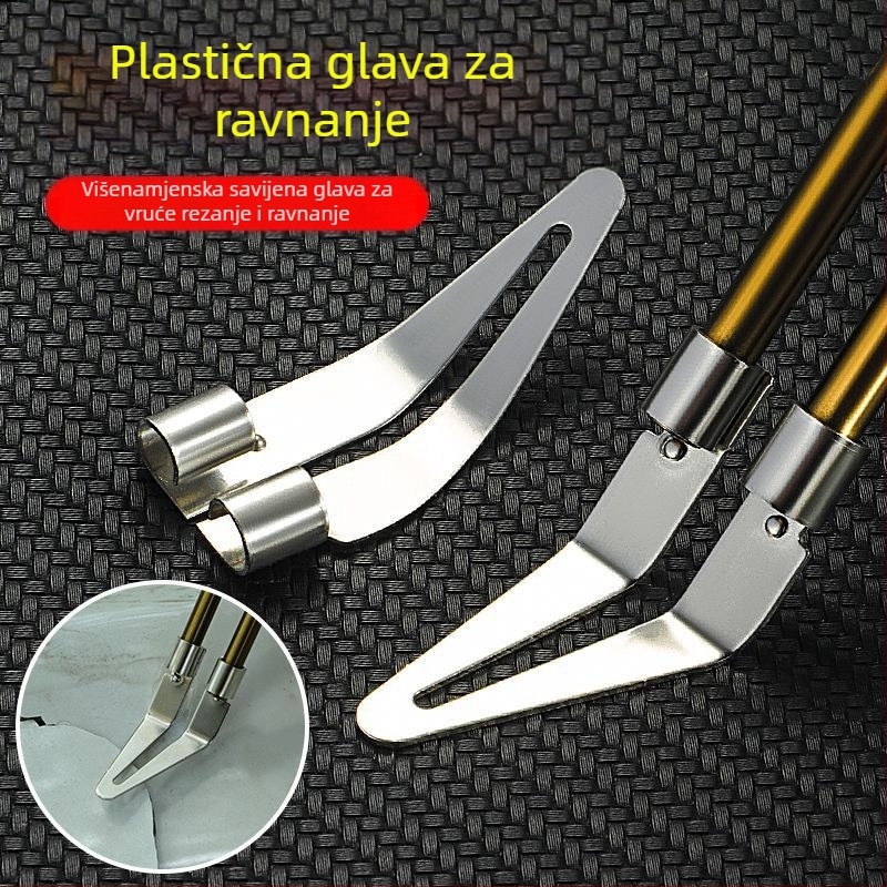 Set pribora za zavarivanje s trokutastom ravnom glavom: zavarne čavli, trokutasta grijana glava za izravnavanje, nož za izravnavanje i pravokutni zavoj