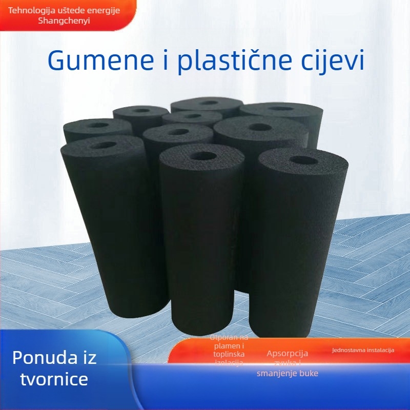 Izolirana cijev od gume i plastike za HVAC i vodovod, zatvorenocijelna, jezgro NBR/PVC, -40 do 110°C, toplinska vodljivost 0,031 W/mK