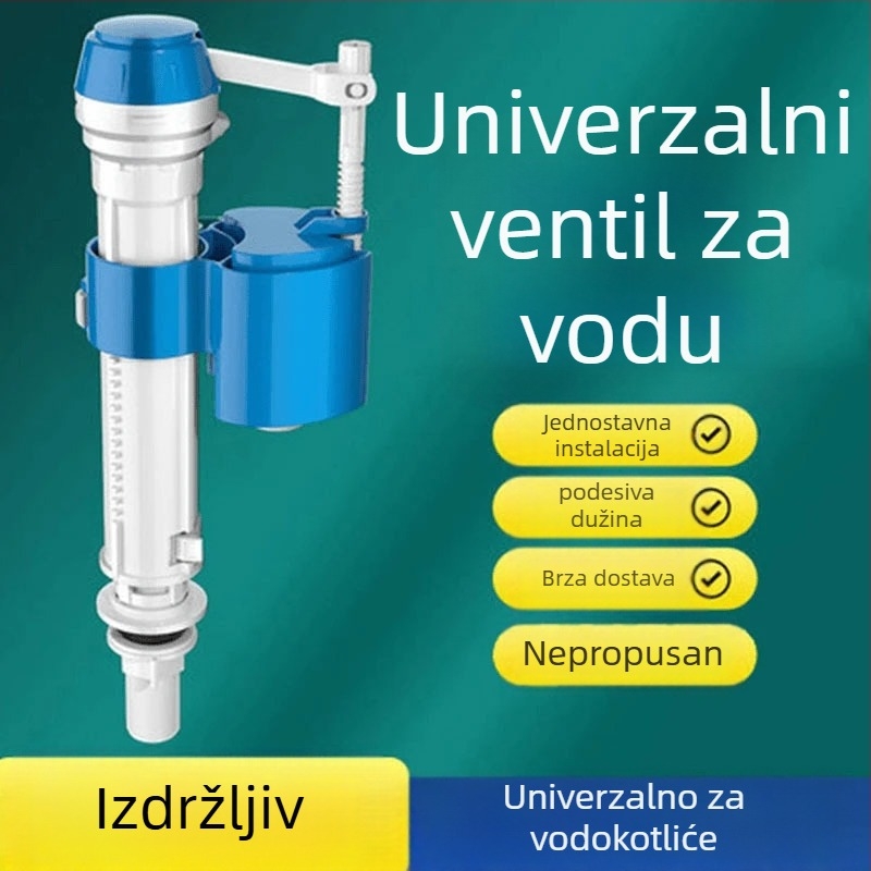 Ventil za dovod vode u spremnik toaleta - Univerzalna kompatibilnost - Podesiv protok visokog tlaka - Izdržljiva konstrukcija