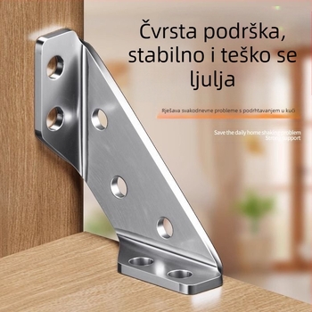 Nerđajući čelični kutni držač za namještaj – višenamjenski učvršćivač, trostrano učvršćenje, protiv ljuljanja, sa šarafima