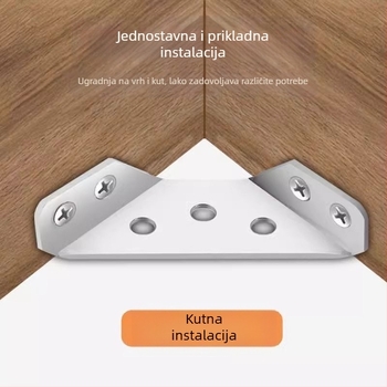 Nerđajući čelični kutni držač za namještaj – višenamjenski učvršćivač, trostrano učvršćenje, protiv ljuljanja, sa šarafima