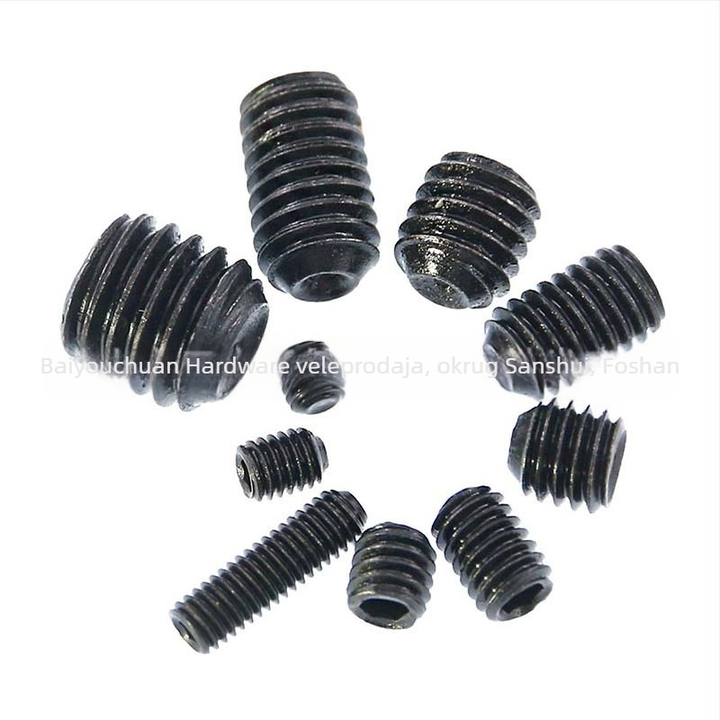 Set od 400 crnih strojnih vijaka bez glave, veličine M3–M8, u kutiji