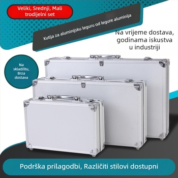 Xinjing kutija za alate od aluminijske legure, ručna, s aluminijskim okvirom za skladištenje alata