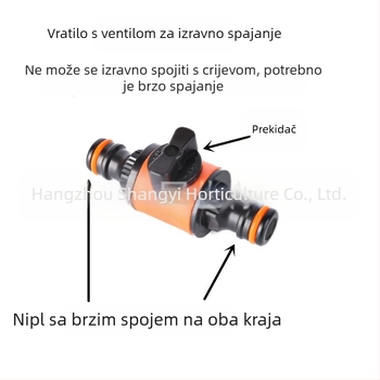 Proširivač za vrtno crijevo: popravak crijeva, ravni prolaz, brzo spajanje (popravak crijeva; ravni prolaz; brzo spajanje)