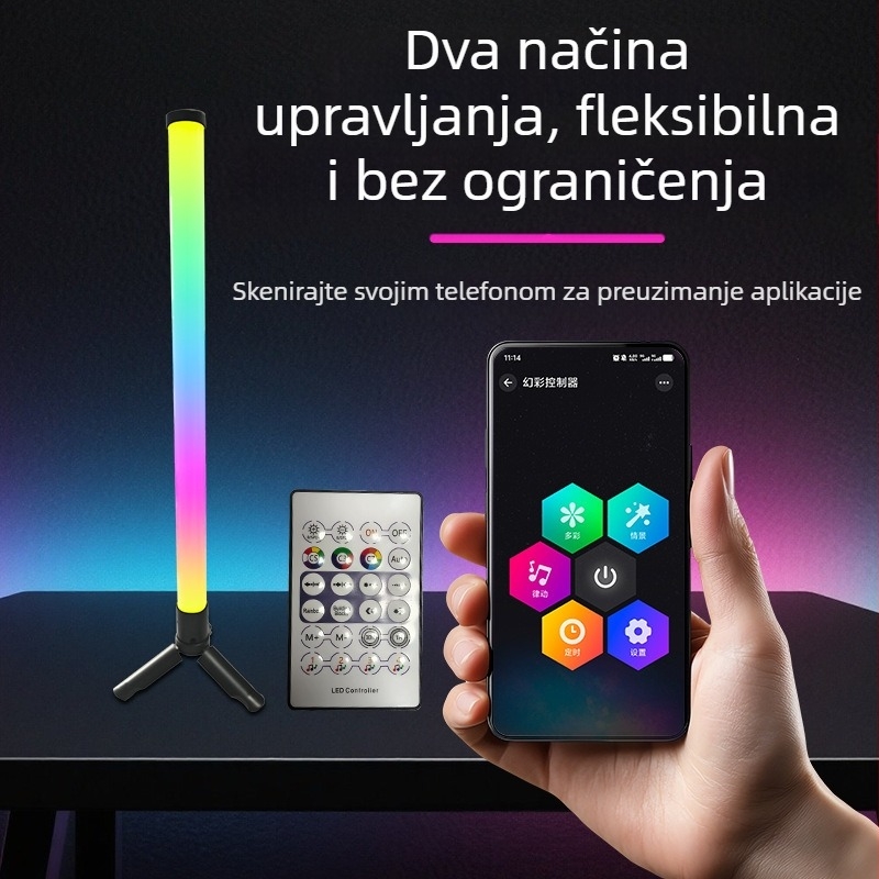 Stolna gaming LED ambijentalna svjetiljka s USB Bluetooth upravljanjem, GW-RGB5050RGBIC, marka Country for, stil Light Luxury