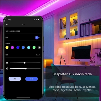 Inteligentna Bluetooth LED traka za osvjetljenje, samoljepljiva 5050 RGB, fleksibilna, 12V niske napetosti, dugi set LED traka