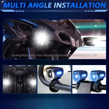 LED motociklistički reflektor s indikatorom širine, kućište od avionskog aluminija, refleksna zdjela, pet načina rada