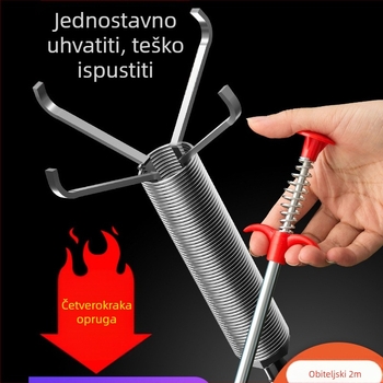 Ručni čišćivač cijevi s kandžom — savitljivi nehrđajući čelik, čišćenje kanalizacije i zahoda