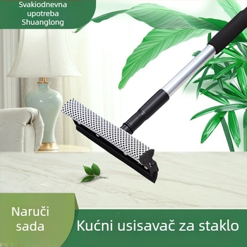 Dvostrani čistač prozora s teleskopskom aluminijskom šipkom - kućna upotreba, ručni, PU spužva