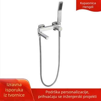 Slavina za kadu od nehrđajućeg čelika, miješanje tople i hladne vode, navojni spoj, brušeni završetak, keramički kartridž, 0–90°C, 1.6 MPa