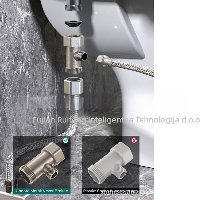 Ženski bidet s dvostrukim mlaznicama i mlaznicom za samočišćenje, bez električne energije; podesiv tlak vode, ABS, CUPC potvrda, model 507013