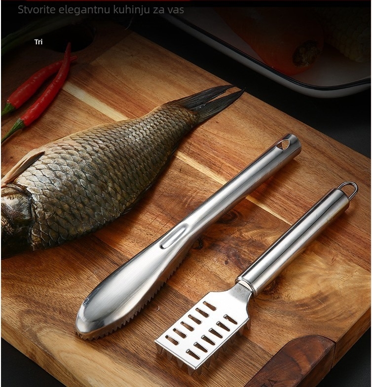 Nerđajući čelik škrabac za ljuske ribe – kućni alat za čišćenje ribe