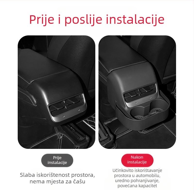 Kingsmith plastični držač za čašu za stražnji zračni izlaz Tesla Model 3 / Model Y – unutarnja modifikacija, licencirana privatna marka
