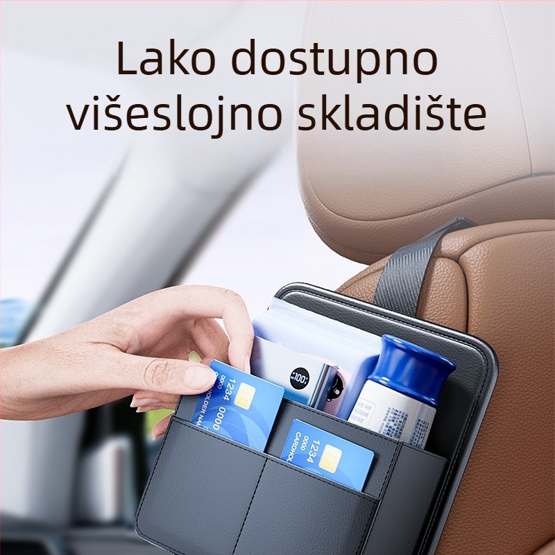 Kožni držač maramicа za bočnu stranu sjedala automobila, Cabron, prilagodljiv, privatna marka dostupna