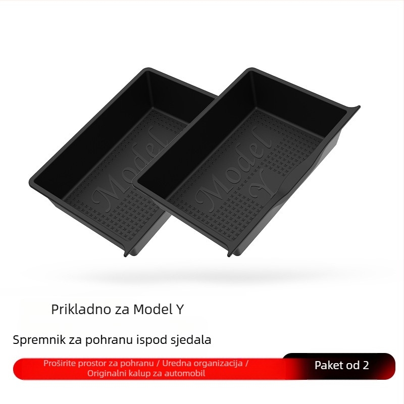 Podsjedalna ladica za pohranu za Tesla Model Y, TPE materijal, unutarnja auto dodatna oprema