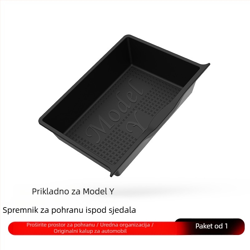 Podsjedalna ladica za pohranu za Tesla Model Y, TPE materijal, unutarnja auto dodatna oprema