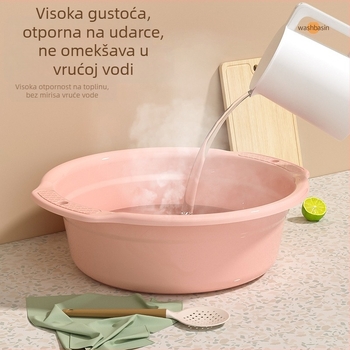 Plastična posuda za pranje s dvostrukim držašima, otporna na padove; višestruka upotreba za pedikuru, pranje rublja i pranje posuđa; neto težina 0,3 kg; bruto težina 0,5 kg.