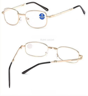 Naočale za čitanje s punim metalnim okvirom i lećama od smole, stil kutije