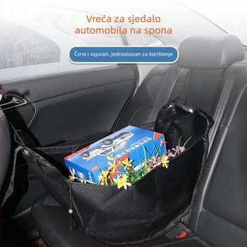 Vješena torba za pohranu na auto sjedalu, od Oxford platna, za srednje sjedište, kapacitet 1000, vodootporna i prilagodljiva s otiskom loga