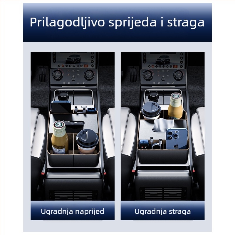 Kutija za naslon za ruku u automobilu - koža, središnja konzola, univerzalna kompatibilnost, prilagodljivo, Cabron