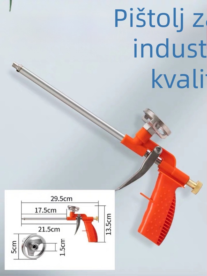 Pištolj za poliuretansku pjenu za vrata i prozore – produžen, lako se čisti; Materijal: plast/metal; Namjena: brtvljenje