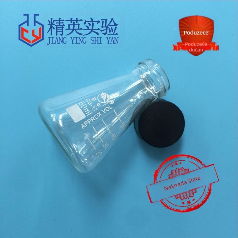 Staklena trokutasta konična boca s navojem i poklopcem, Elite Experiment