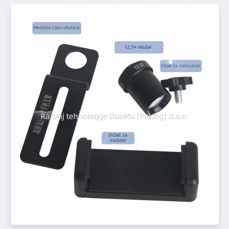 Metalni klip za telefon za mikroskop, 12,5× okular za mikroskopijsko promatranje