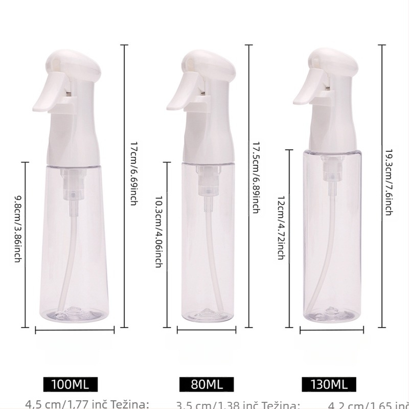 Longxin Alat za kosu – Mini sprej boca s visokim tlakom, finom maglom, 130 ml / 100 ml / 80 ml