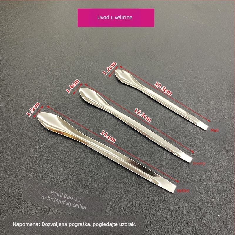 Nerđajući čelik laboratorijska žličica, trodijelni set, mikro žličice, 10 setova u kutiji