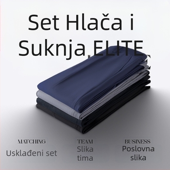 Unisex poslovne hlače, ravni kroj, poliester smjesa, bez glačanja, pogodne za posao, četiri sezone, s dekorativnim gumbima