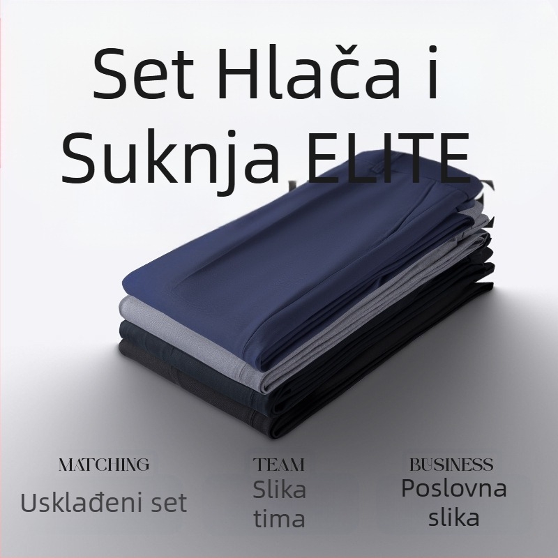 Unisex poslovne hlače, ravni kroj, poliester smjesa, bez glačanja, pogodne za posao, četiri sezone, s dekorativnim gumbima