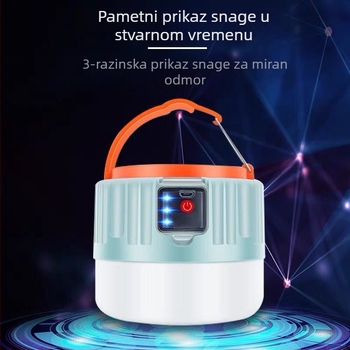 LED solarna kamping svjetiljka s daljinskim upravljanjem, punjiva, vanjska svjetiljka za šator, 3.7V 10W