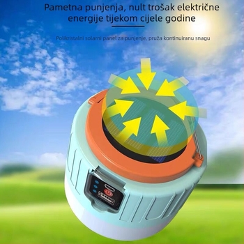 LED solarna kamping svjetiljka s daljinskim upravljanjem, punjiva, vanjska svjetiljka za šator, 3.7V 10W