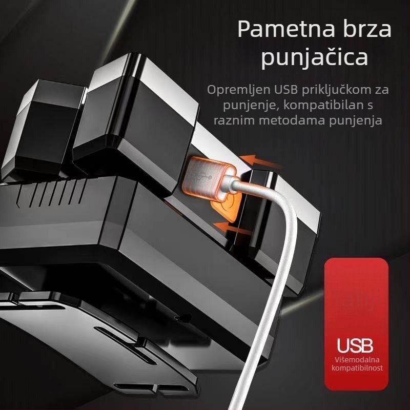 Lampa za glavu s pet LED dioda za rudnike, punjiva, 20W, 4000mAh, domet 100–200 m